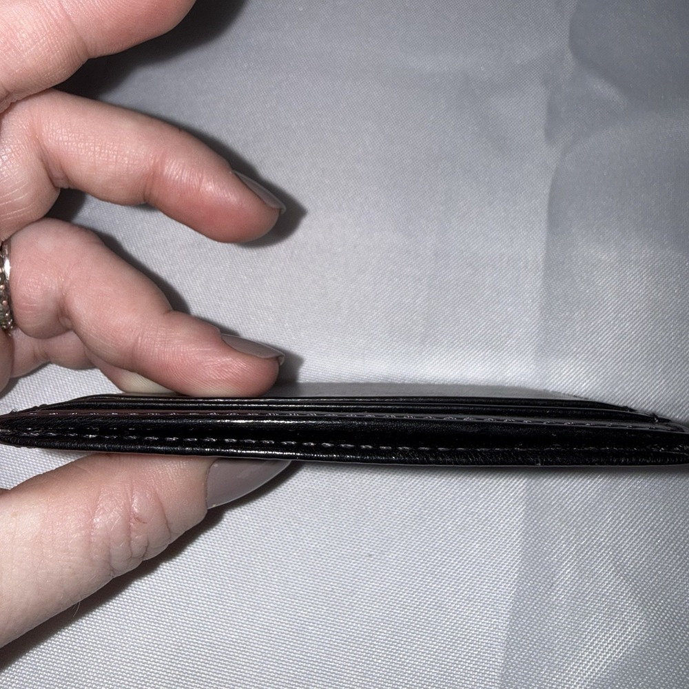 VINTAGE COACH WATER BUFFALO LEATHER SLIM BLACK CARD CASE WALLET 4664 - Picture 4 of 8